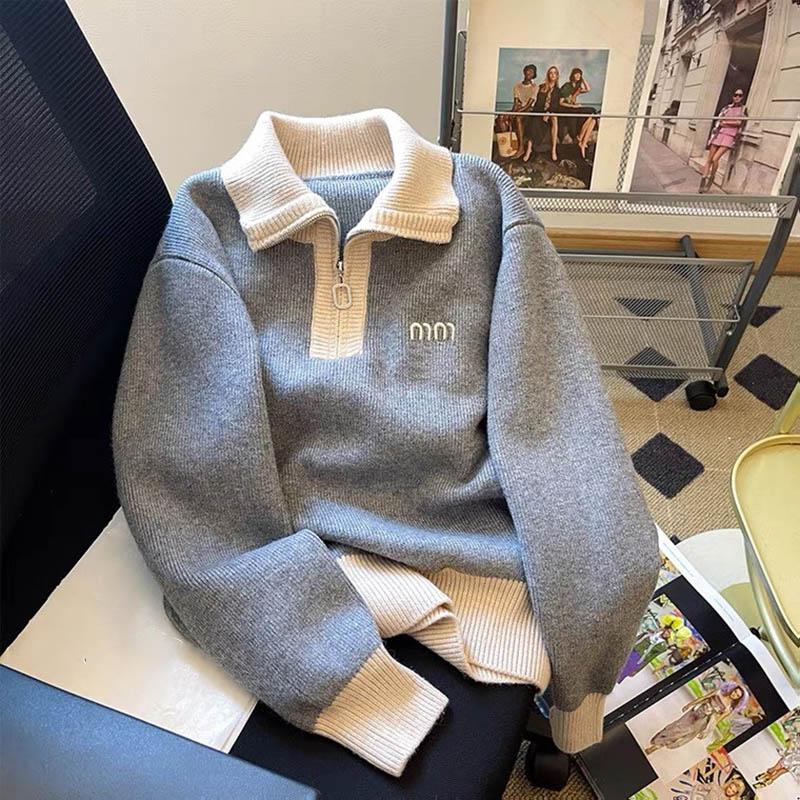 

Sweatshirt for Women Oversized Knit Thickened Loose Round Neck Casual Retro Pullover Long Sleeve Top Sweatshirt XXL серый