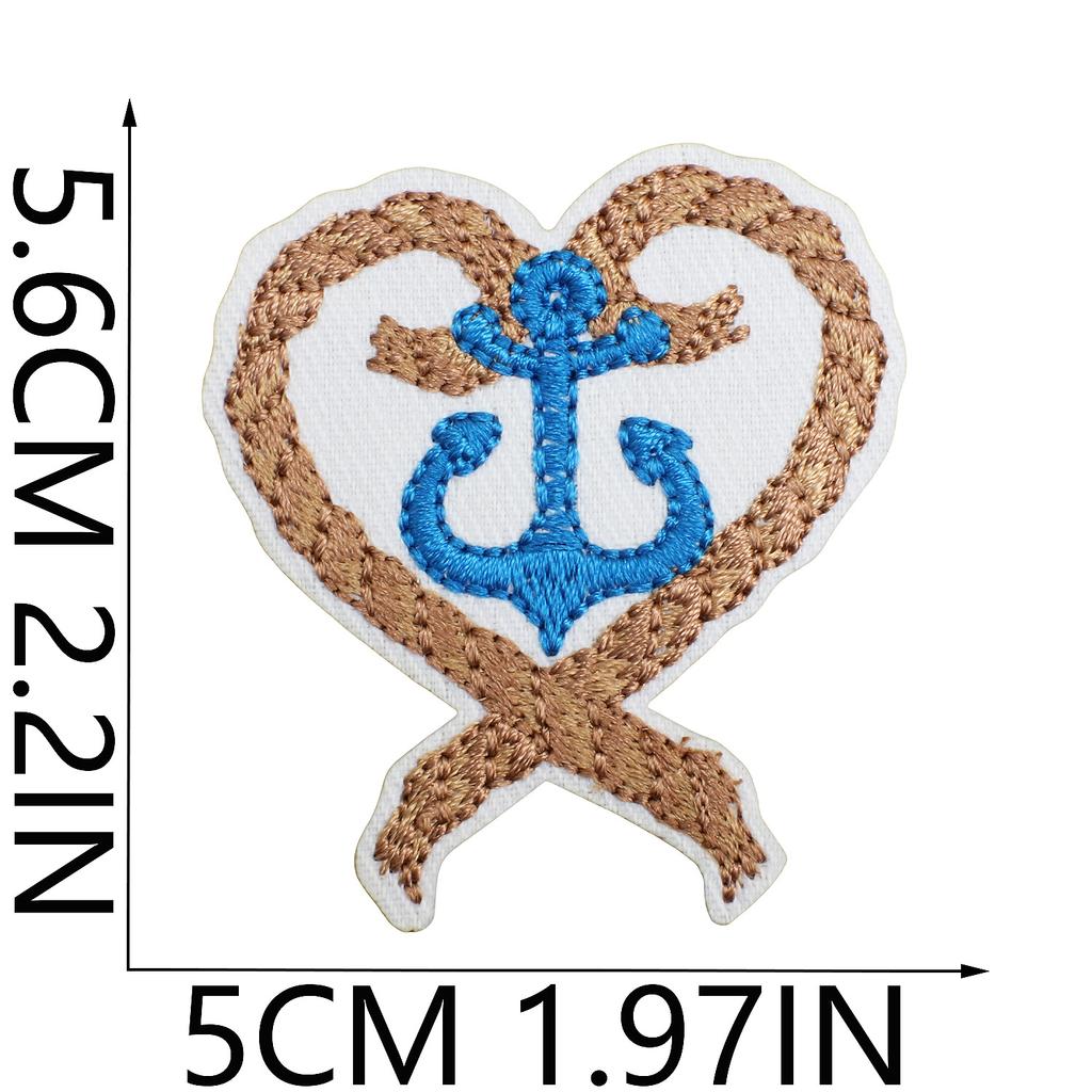 Blue Theme Embroidery Cloth Sticker, Surf Girl Patch Sticker, Wave Hermit Crab Computer Embroidery Label, Shell Chapter Sticker