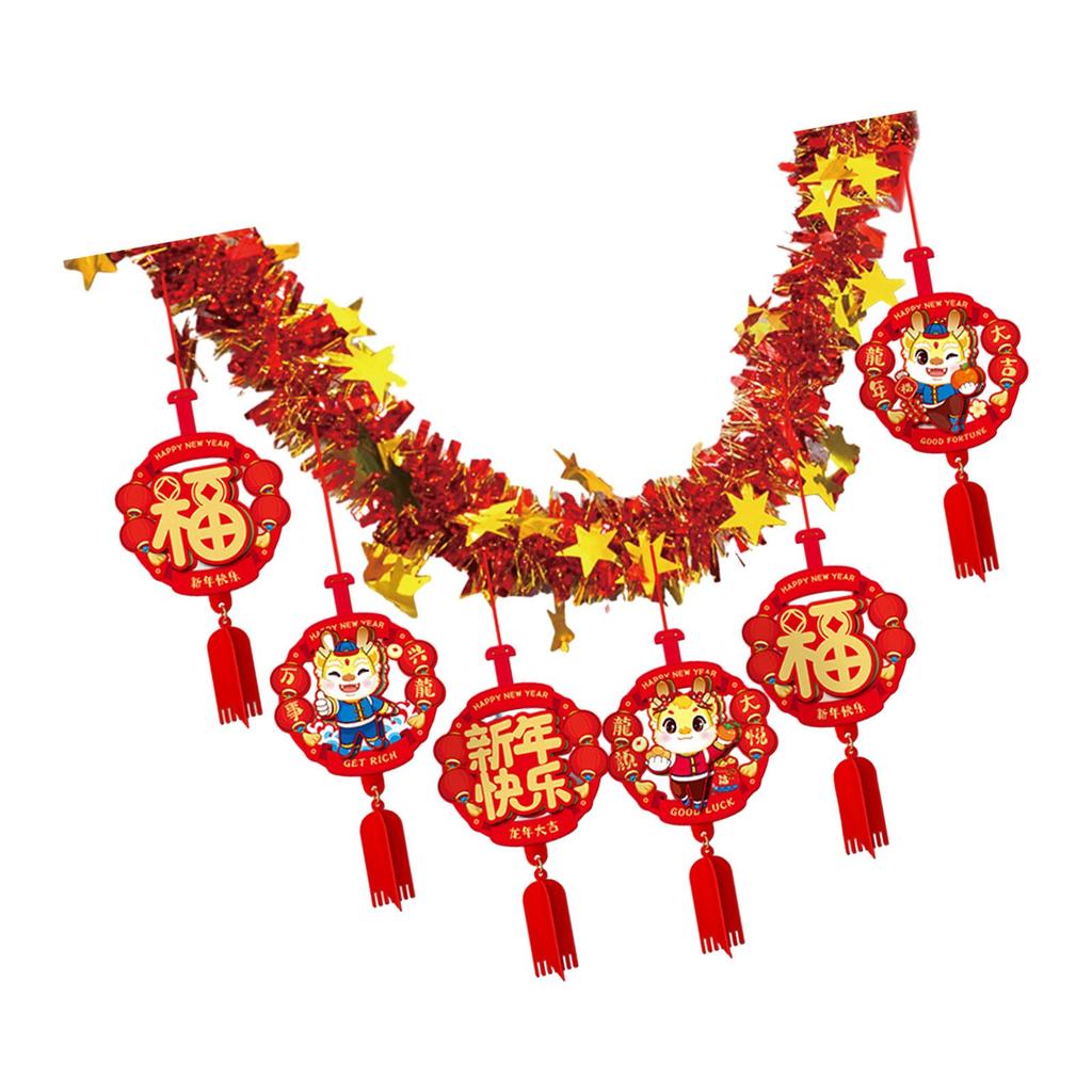 2025 Chinese New Year Banner Garland Decoration DIY Door Spring Festival Banner for Home Office Party Bedroom Indoor Outdoor