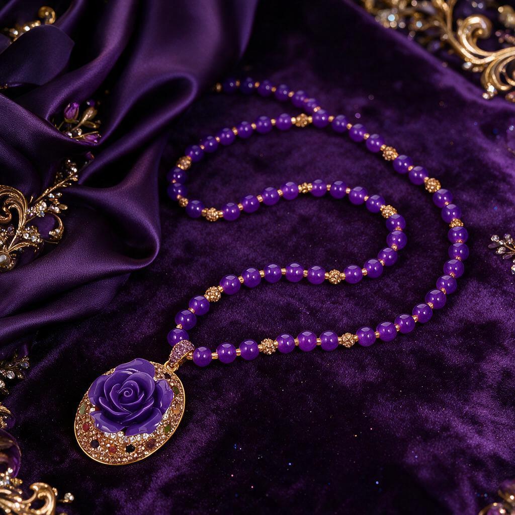 New Large Handmade Acrylic Rose Flower Necklace, Original Design Jewelry.