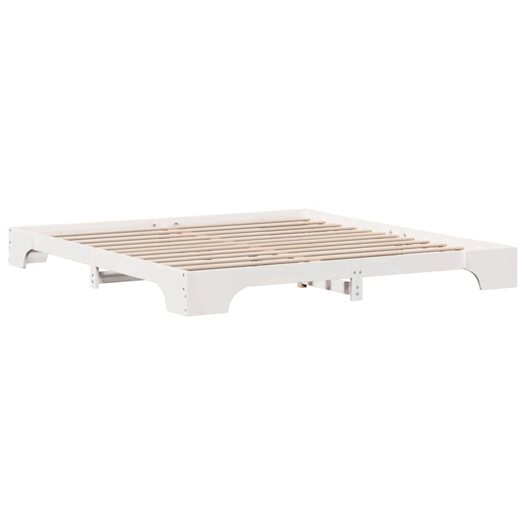 Bed Frame White 180 x 200 cm Solid Pine Wood