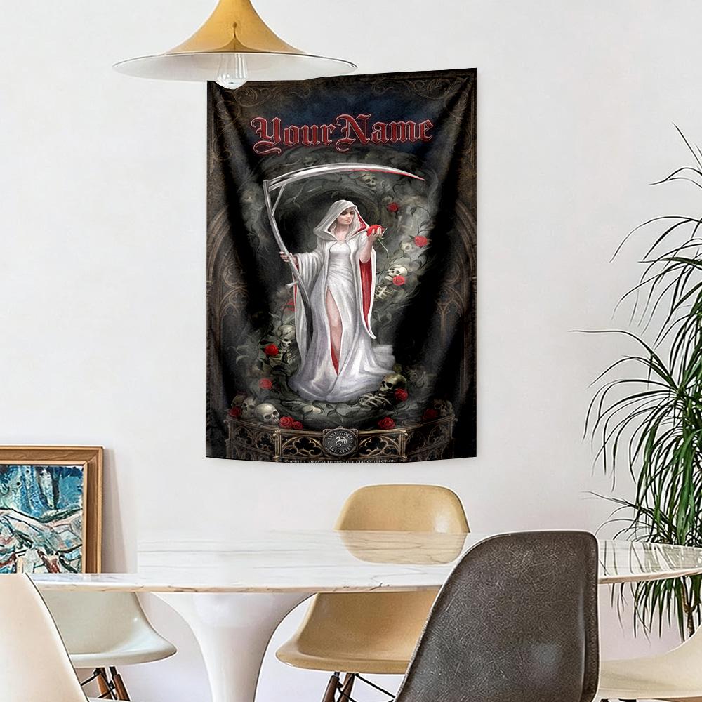 Gotische Illustrationen Individuell Ihr Name Wanddekoration Wandteppich Kunst Für Haustier-Gedenken Geburtstag Hochzeitsparty Hintergrund Familien-Geschenk