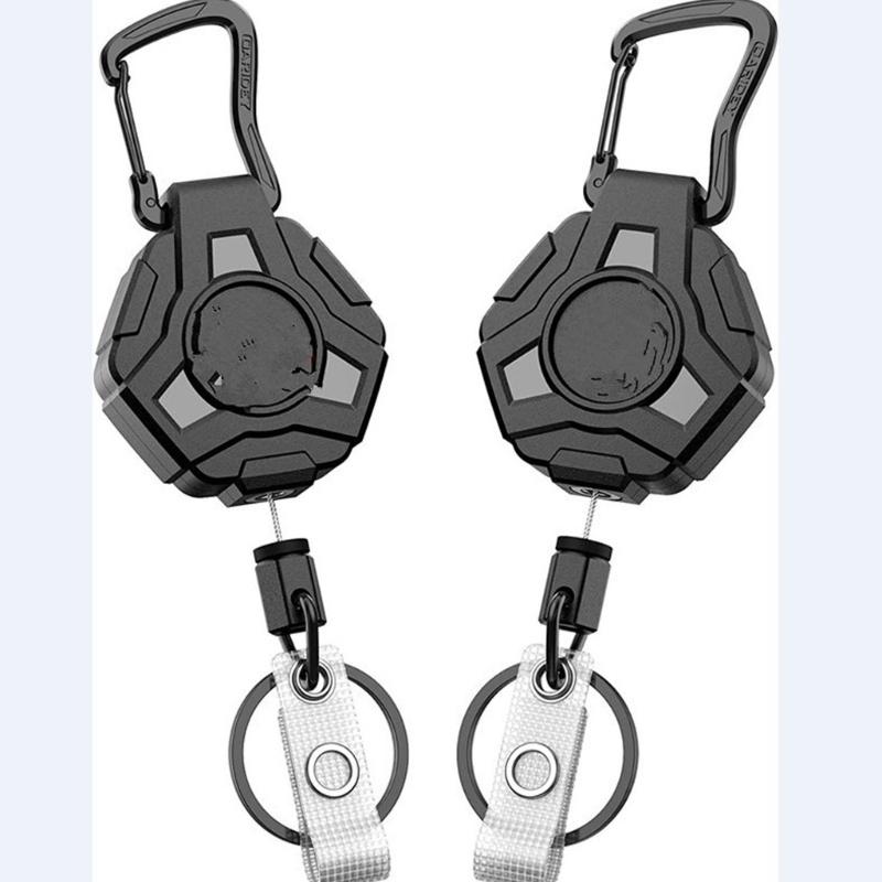 Wysuwany Uchwyt na Identyfikator Klamry z Linki Stalowej Brelok Łańcuszek Outdoor Antykradzieżowy Breloczki Narzędzie Wytrzymały