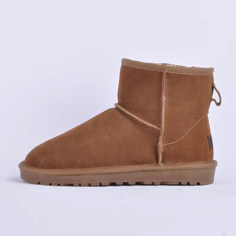 Fashion Men Snow Boots 100% Genuine Leather Waterproof Men Shoes Comfortable Non Slip Ankle Boots for Men Plus Size Warm Boots