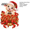 New Year Window Clings of The Sheep Cling 2027 Static Sticker Christmas Cartoon Easy Apply Glass Surface Decals Goat Decal with Santa Hat And Bells