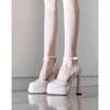 2025 French Mary Jane high heels wedding shoes waterproof table sexy super high heel Barbie shoes half bag head sandals women