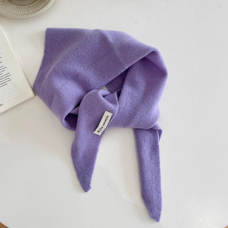 Pure Wool Triangle Scarf Niche Knitted Headscarf Multifunctional Scarf for Women Warm and Versatile Autumn and Winter New Trend