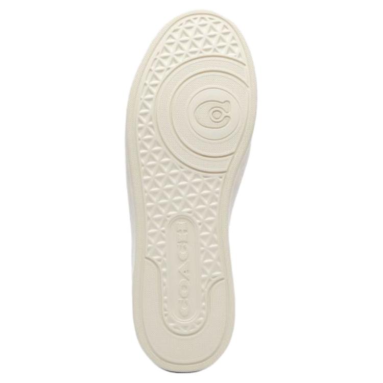 Coach High Line Synthetic Leather Printed Round Toe Lace-Up Low-Top Sneakers Women Sneakers Gray White CCN67-OFW