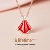 Auspicious Agate Little Skirt Pendant Necklace - Valentine's Day Gift for Girlfriend or Wife