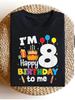 8Th Birthday Eight 8Yr Happy Birthday T-Shirt Women'S Round Neck Top, Casual And Versatile