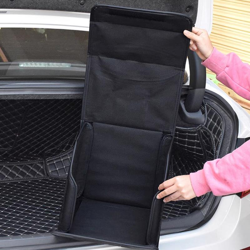PU Leather Car Trunk Organizer Box Folding Large Capacity Auto Multiuse Tools Storage Bag Auto Accessories Storage Bag