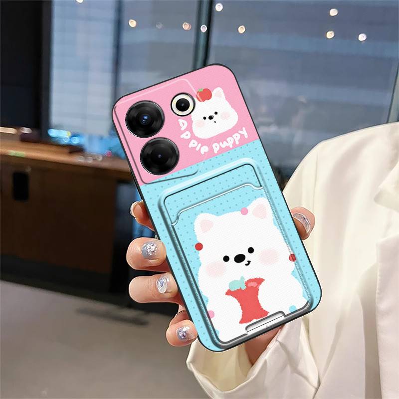 TPU Card Slot Phone Case For Tecno Camon20 Pro 5G/CK8n Fashion Design Cute Graffiti Cover Shockproof Silicone Cartoon