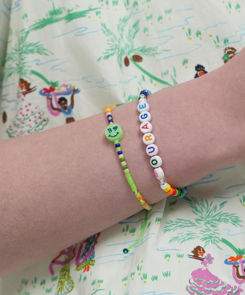 Bonbeau Kitsch Motives Charm Beads Knot Bracelet Kitsch Smile Teddy Bear Charm Beads Thread Bracelet Knot Bracelet