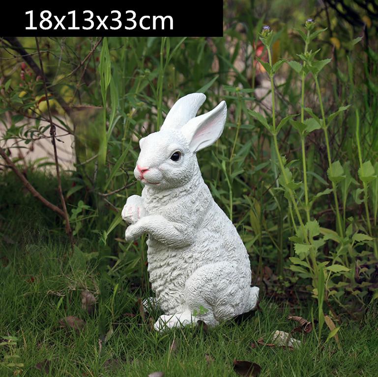 Kreatives Harz hübscher Hase Gartendekoration Terrasse Außen Handwerksskulptur Tiernachbildung Dekorationsornamente Miniatur