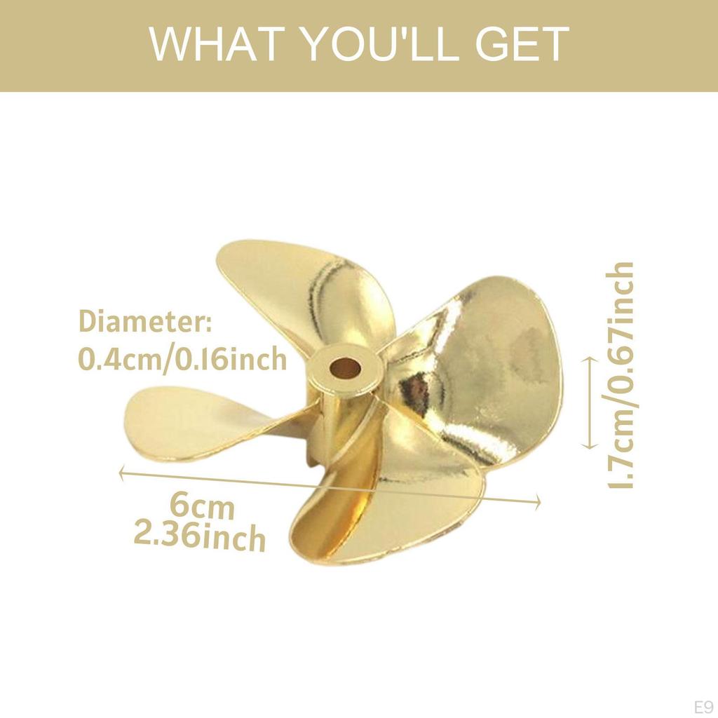 Metal RC Boat Propeller 4 Zinc Alloy 4mm for Model Repair Replace