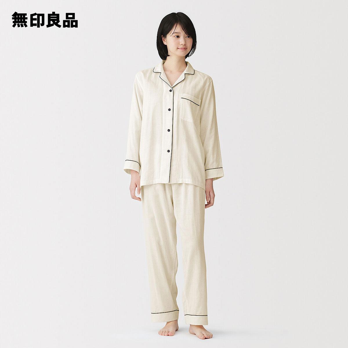 Seamless double gauze long-sleeve pajamas