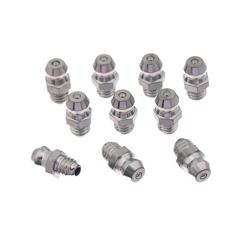 10Pcs 201 Stainless Steel M6 Thread Straight Hydraulic Grease Fitting Grease Nozzle Connection Grease Nipples For Bearing