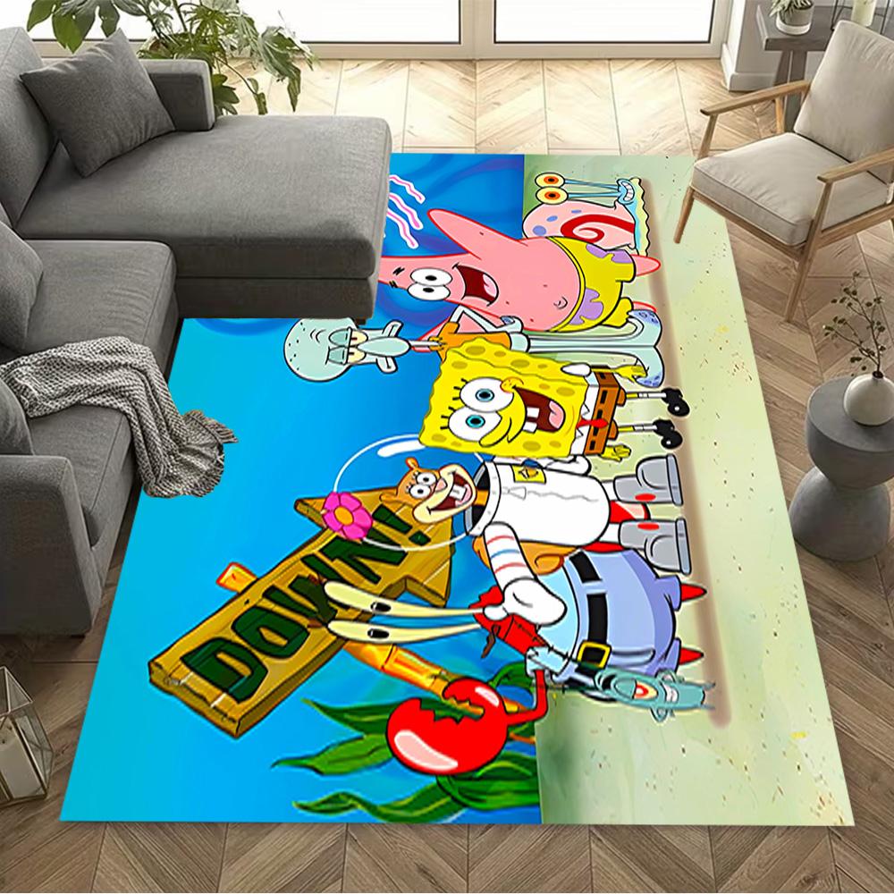Spongebob Squarepants Adventure Floor Rug Office Rug Suitable for Bedrooms Game Room Entryway Playrooms Antislip Carpet Decorate Offices