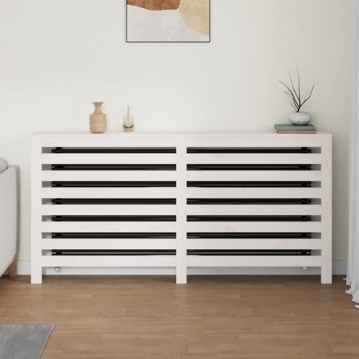 822607 vidaXL Radiator Cover White 169x19x84 Cm Solid Pine Wood