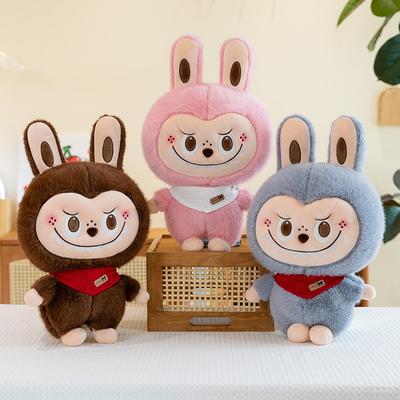 Rabbit Labubu Plush Toy Cartoon Cute Cloth Doll Childrens Accompany Sleeping Pillow Birthday Gift