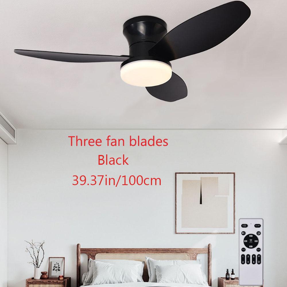 Fernbedienung sechs Geschwindigkeiten variable Beleuchtung dreifarbige Lichtwechsel Nordic Schlafzimmer Deckenventilatorlampe