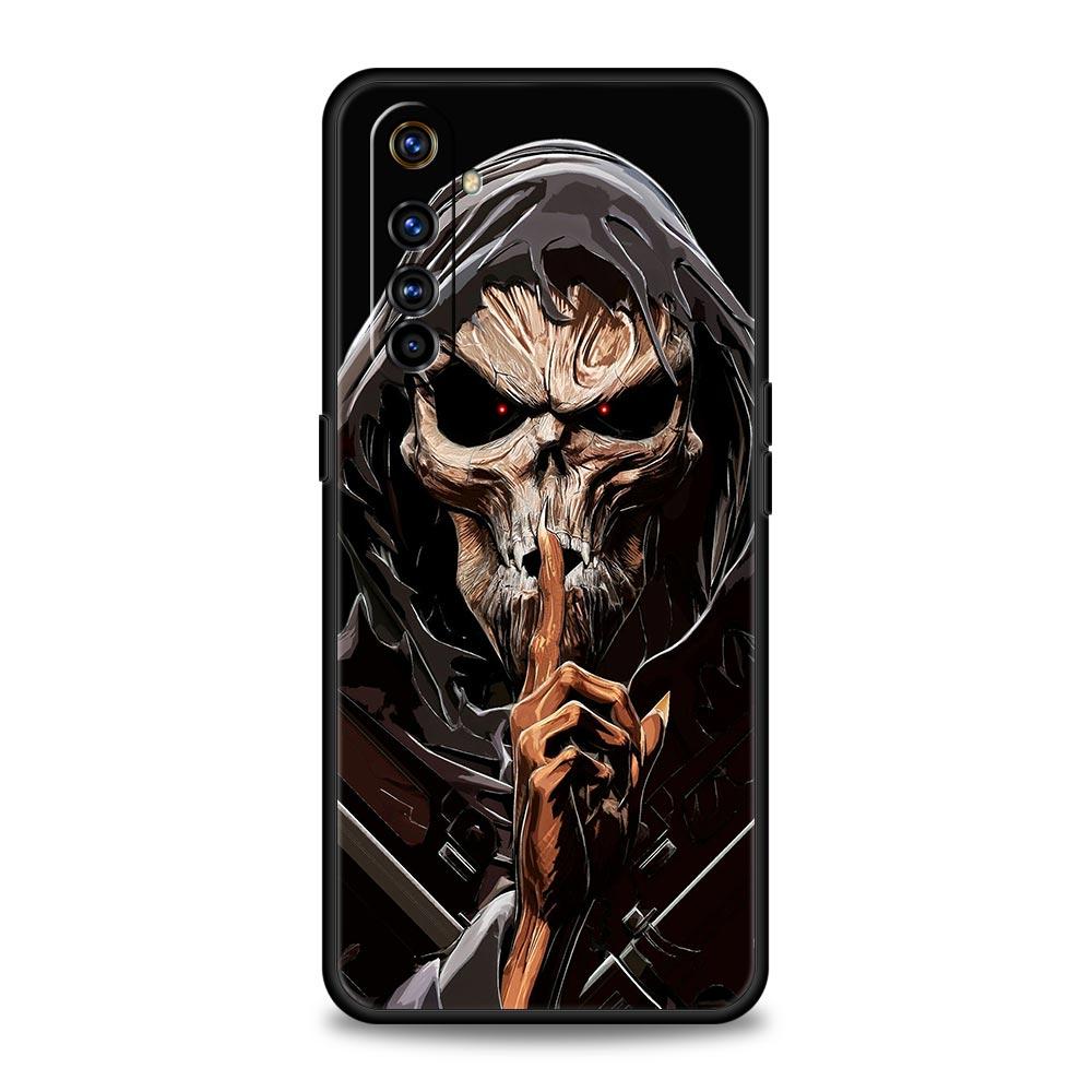 Skull Skeleton Grim Reaper Case For Realme 12 11 10 9 8 5G 7 6 GT5 GT3 GT2 Pro Plus C21 C25 C35 Realme GT Neo 2 3 3T 5 Cover