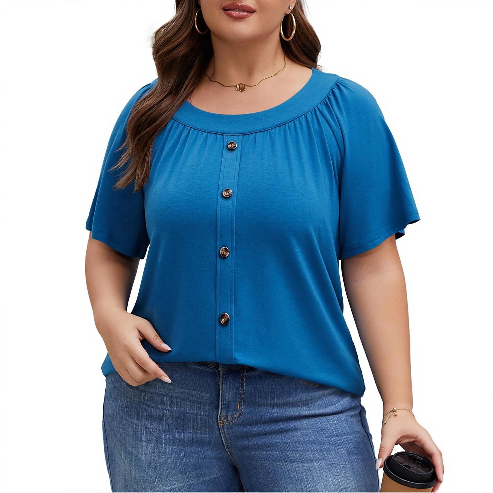 Женская блузка Модная и повседневная футболка Топ XXL