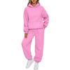 Dame 2-delers antrekk Hettegenser Sweatsuit sett Oversized sweatshirt Baggy høstmote joggebukser med lommer