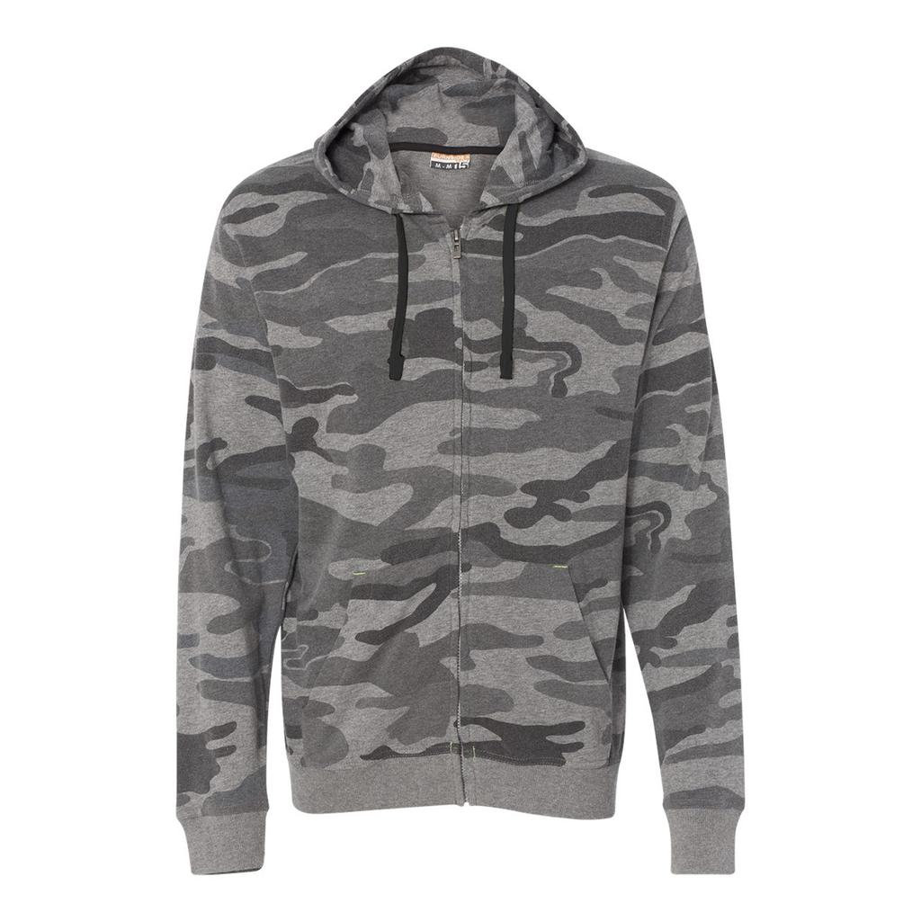Burnside Unisex Adult Camo Full Zip Hoodie