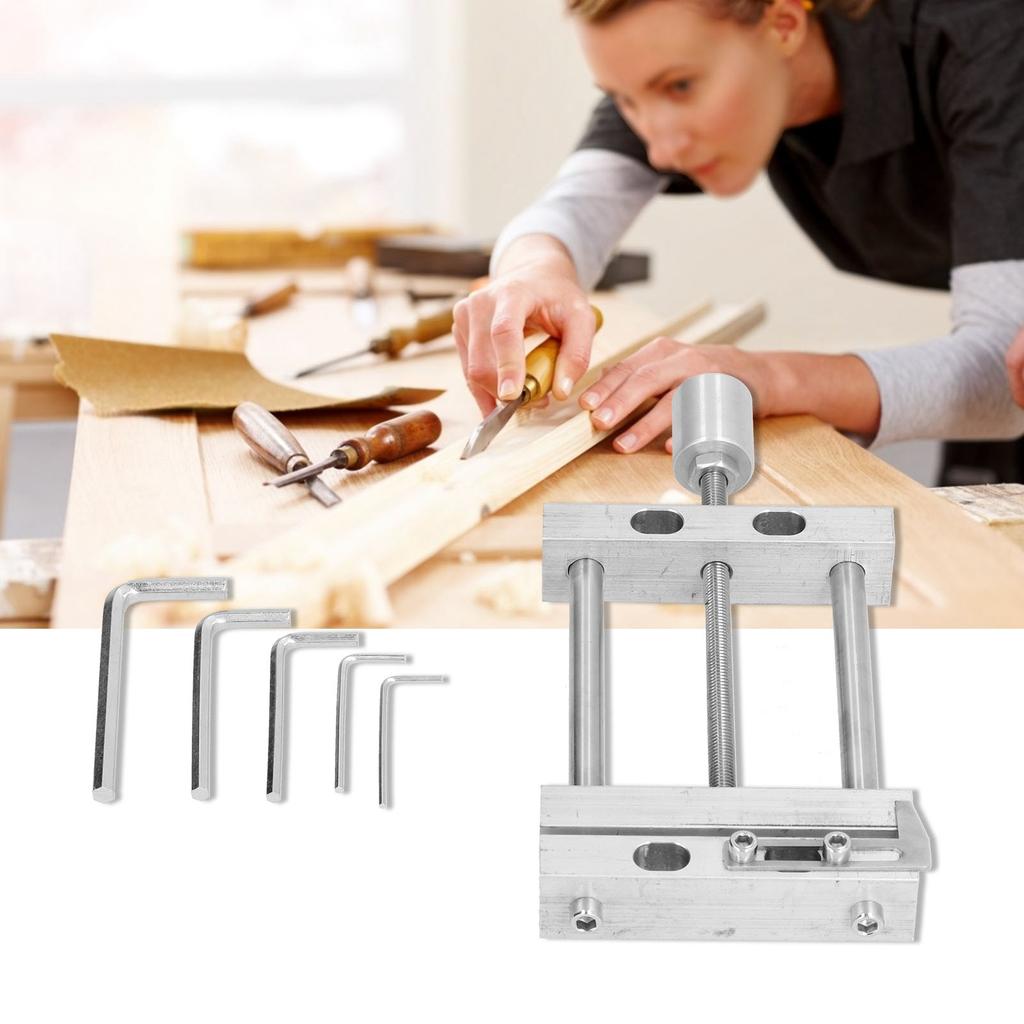 Flat Drill Press Vise Flat Vise Mini Clamp Metal Table Drill Press Vice Tool with Hex Wrench for Woodworking Mini Flat Clamp