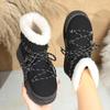 Winter New Snow Boots Plus-size Flat Short Cotton Shoes Women's Plush Thickened To Warm The Snow