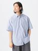 B:MING LIFE STORE by BEAMS Men's Short Sleeve Shirt, Polyester Broadcloth, Size M, BLUE_STRIPE