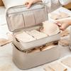Reiseunterwäsche-Organizer-Tasche - 4-in-1 Weiche Doppellagige BH-Reisetasche, Tragbare Erweiterbare Kompressions-Packorganizer