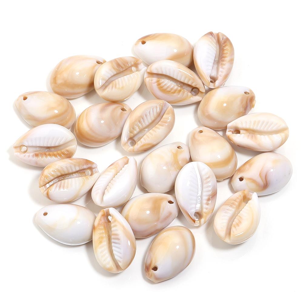 10-100pcs Natural Shell Acrylic Beads Ocean Light Brown  Seashell Pendants For Jewelry Making DIY Bracelets Keychain Accessories