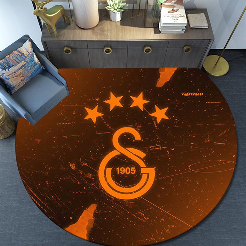 Galatasaray2 Round Area Rug,Carpet Rug for Living Room Bedroom Sofa Playroom Decor,Non-slip Floor Mat