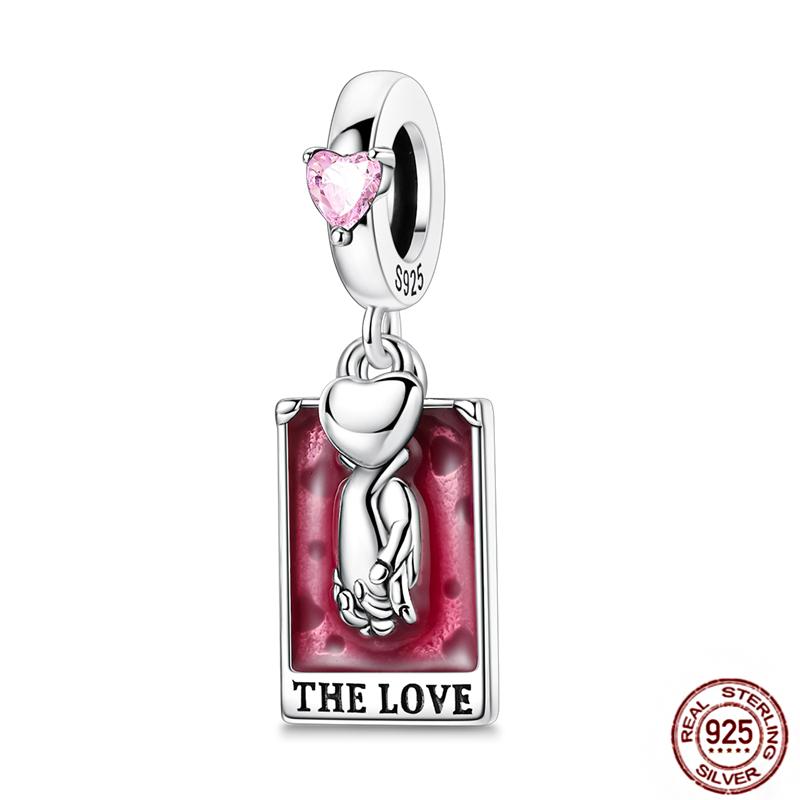 92 Style Charms Platacopper Pink Perfume Luminous Firefly Tarot Card Beads Fit Original Bracelet Women Diy Jewelry