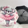 1pc Koala Ballerina Automatic Open/Close Umbrella Compact Folding Umbrella with 8-Rib Shaft for Women/Men, Portable Travel Umbrella,1152S