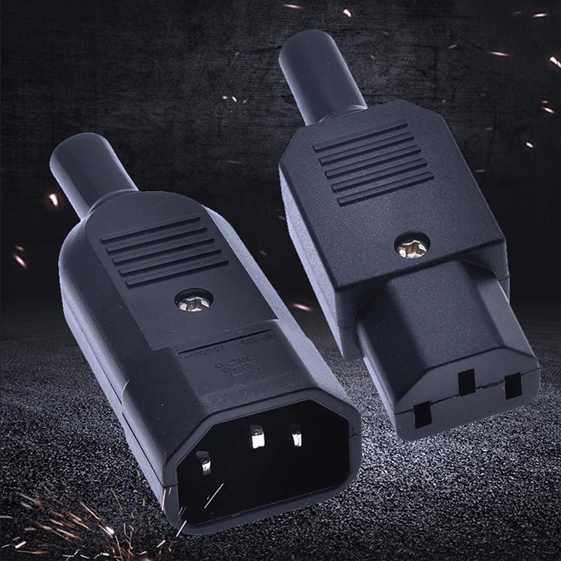 16A 250V Negru Iec Conector Mufă Cablu Drept C13 C14 Mufă Mamă Tată Conector de Alimentare Reconfigurabil Soclu AC cu 3 Pini