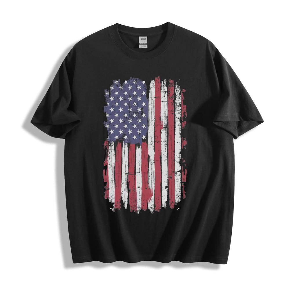 Rugged USA Flag T-Shirt - Distressed Patriotic Design Unisex Tee