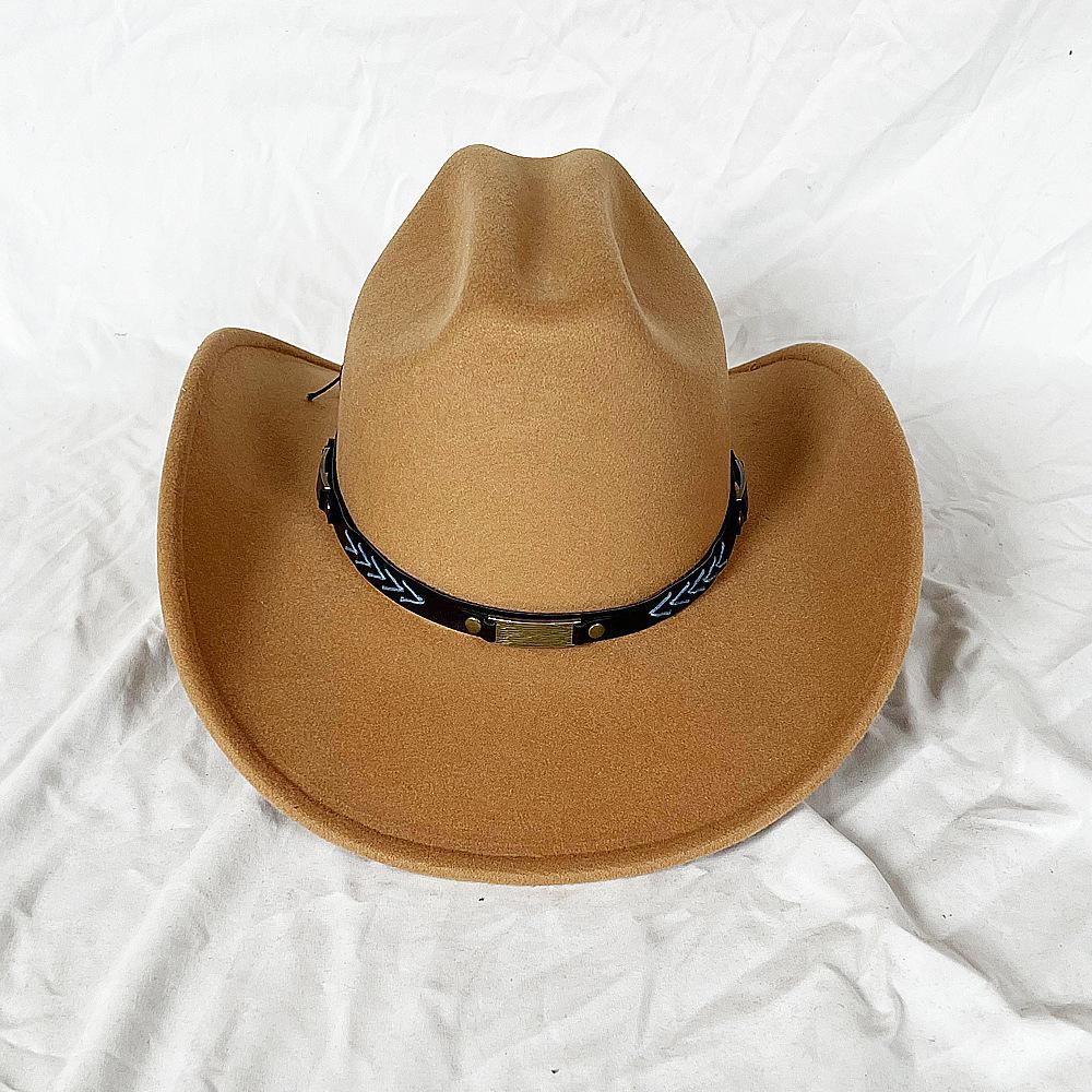 Vintage Western Cowboy Hat for Men Women with Shapeable Wide Brim Cowgirl Felt Hat Cloche Church Sombrero Hombre Caps
