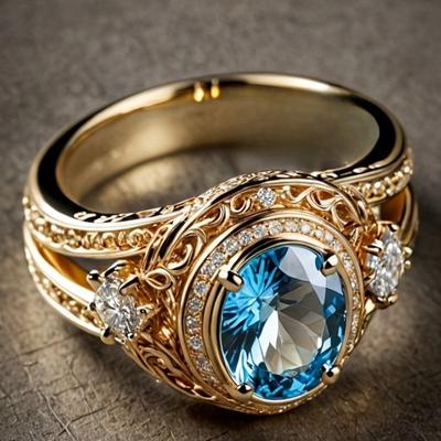 Vintage Exquisite Luxury Blue Zircon Ring for Women Personalized High-end Engagement Party Jewelry Gift Accessories