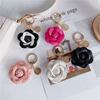 Camellia Leather Fashionable Car Keychain Cute Flower Backpack Accessory Pendant