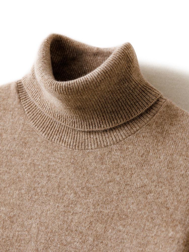 Women's 2026 Cashmere Knit High Neck Sweater - Autumn/Winter Short Top