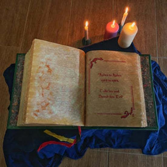 Green Book Faux Leather Design Elaborate Layout Spell Information Colorful Illustration Collection Charmed Book of Shadows Home Supply