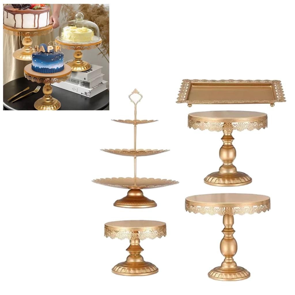 5PCS Cake Stands Set Metal Tiered Cupcake Holder for Wedding Birthday Party Baby Shower Celebration