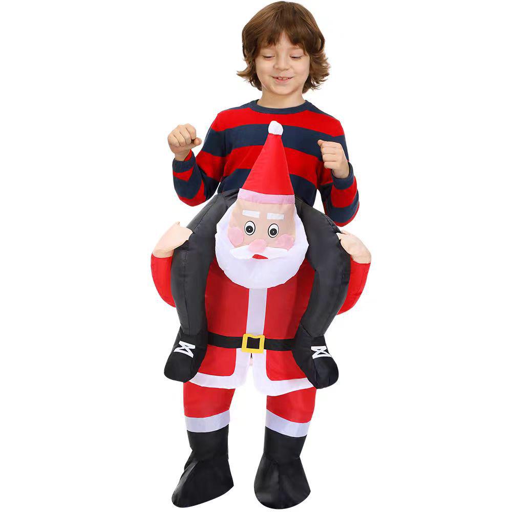 Christmas Riding Reindeer & Gingerbread Man Dinosaur Inflatable Costumes
