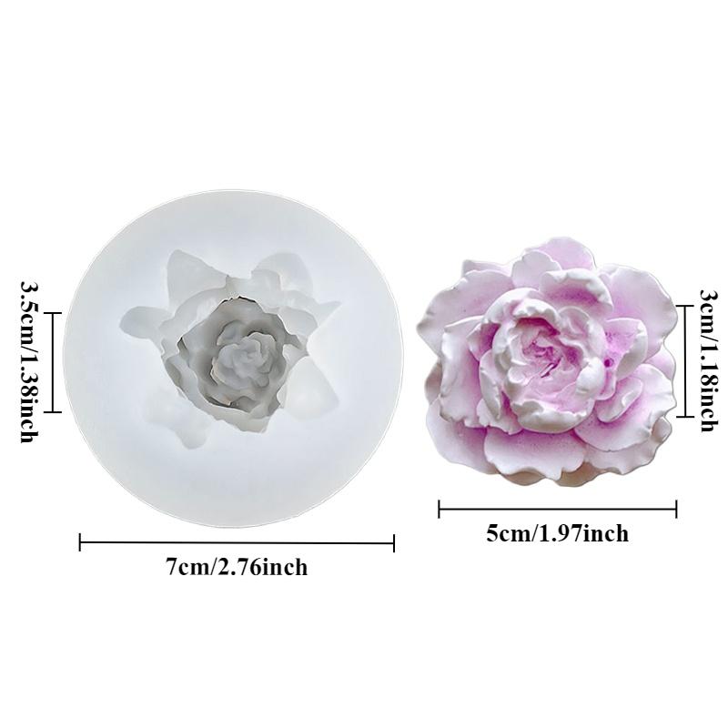 Jasmine Flower Candle Silicone Mould DIY Rose Peony Flower Gypsum Soap Resin Crafts Cement Mold Chocolate Cake Baking Tools