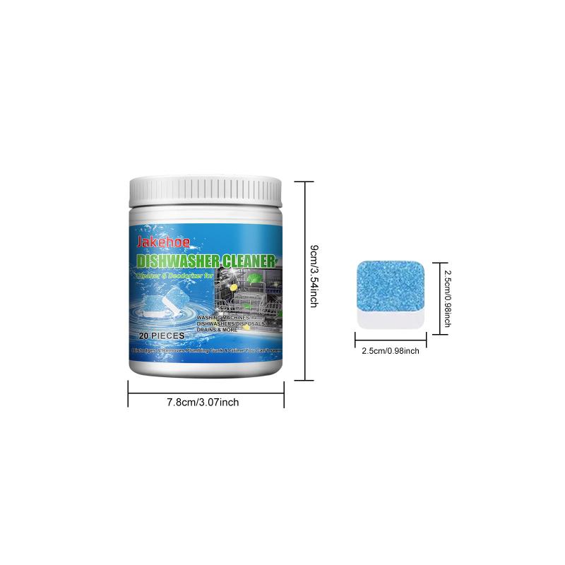 Dishwasher Cleaning Tablets 20pcs Effective Oil and Scale Dissolving for Family Kitchen Use