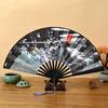 Folding Fan In Ancient Style for Boys, Dragon Design, Student Style, Bold Black Double-Sided Summer Plastic Fan, New Model