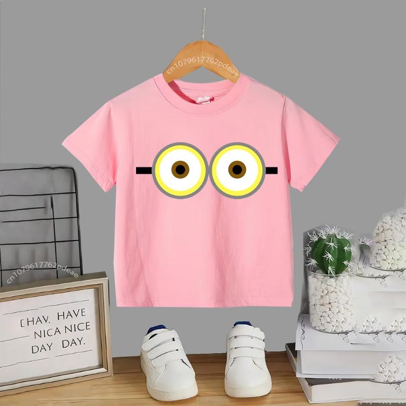 

Teen Street Style 100% Cotton T-shirt Minion Print Boys Girls Casual Top Cotton T-shirt Kids Comfortable crewneck T-shirt 110